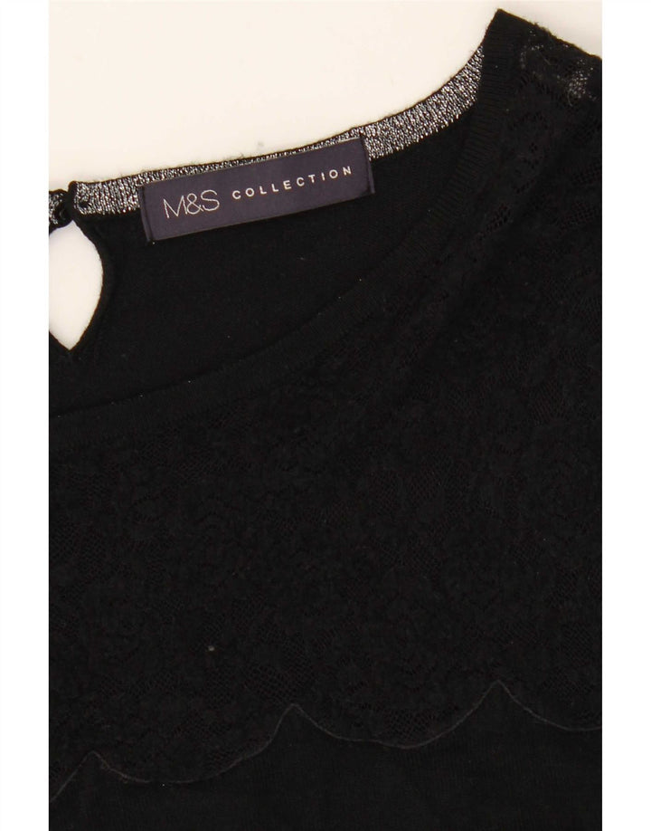 Marks & Spencer Dame sweater med rund hals DK 12 Medium Sort