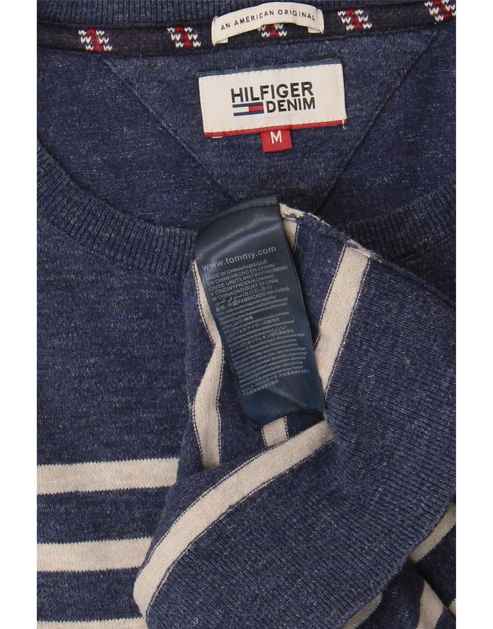 Tommy Hilfiger Herre Boat Neck Jumper Sweater Medium Marineblå Stribet