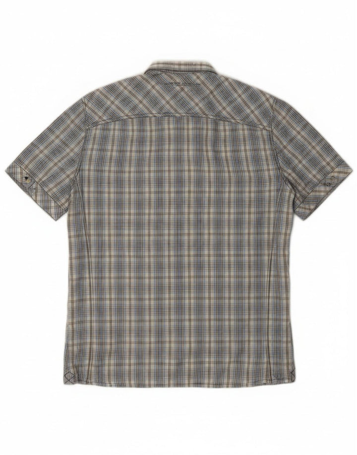 PEPE Jeans Herre Slim Fit Kortærmet skjorte Medium Blue Ternet Bomuld
