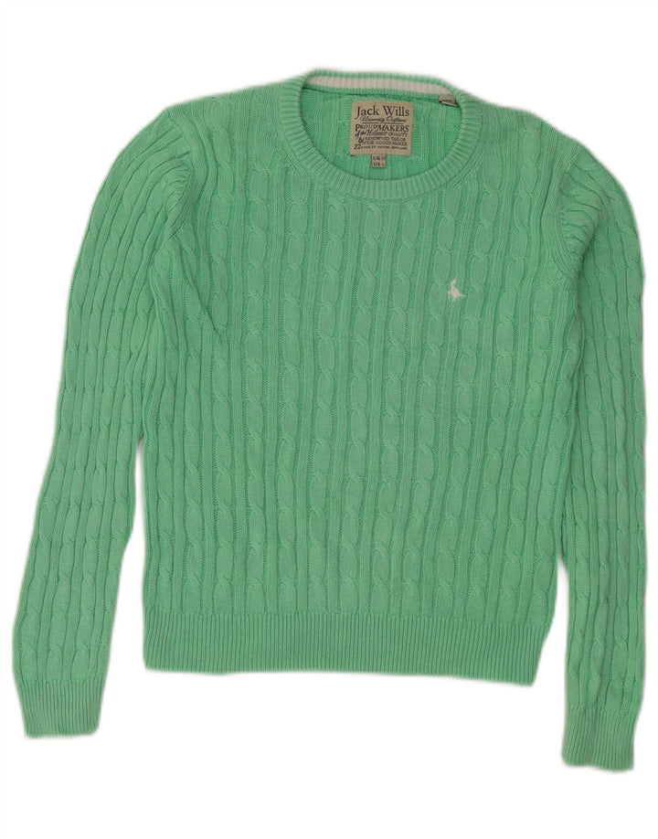 Jack Wills Dame Oversized Crew Neck Jumper Sweater UK 10 Small Green