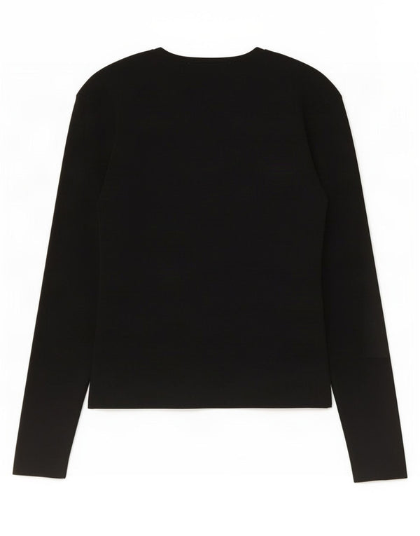 Zara Dame Top Langærmet UK 14 Stor Sort Nylon