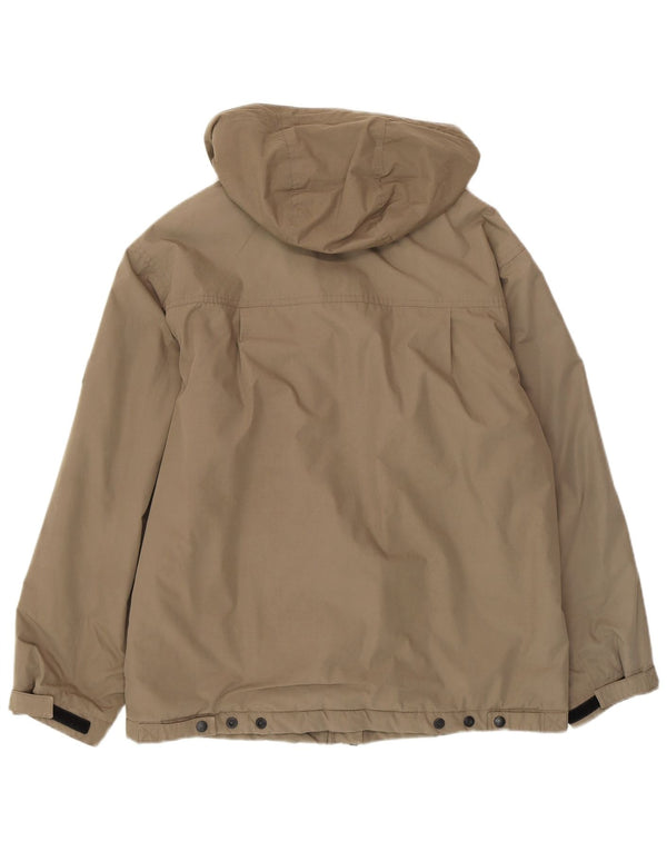 JACK WOLFSKIN Herre Hættevindjakke UK 36 Small Khaki Polyester