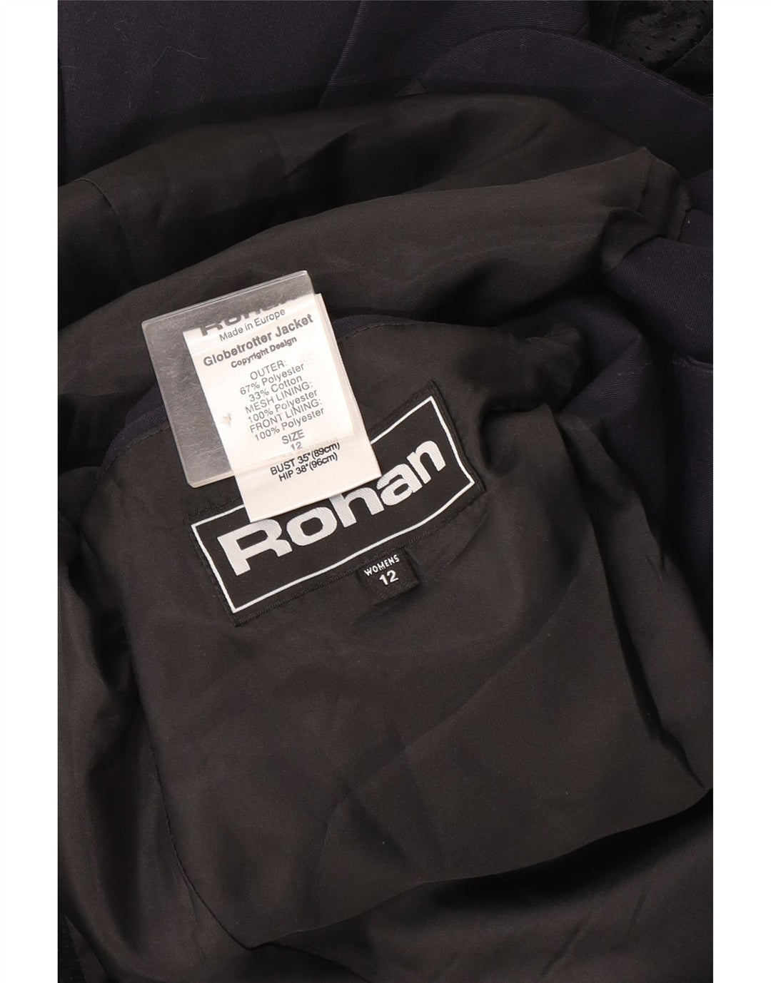 Rohan Dame 3 Button Blazer Jacket UK 12 Medium Navy Blue Polyester