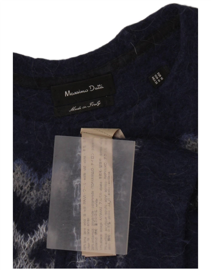 Massimo Dutti Dame Boat Neck Jumper Sweater UK 14 Medium Navy Blue