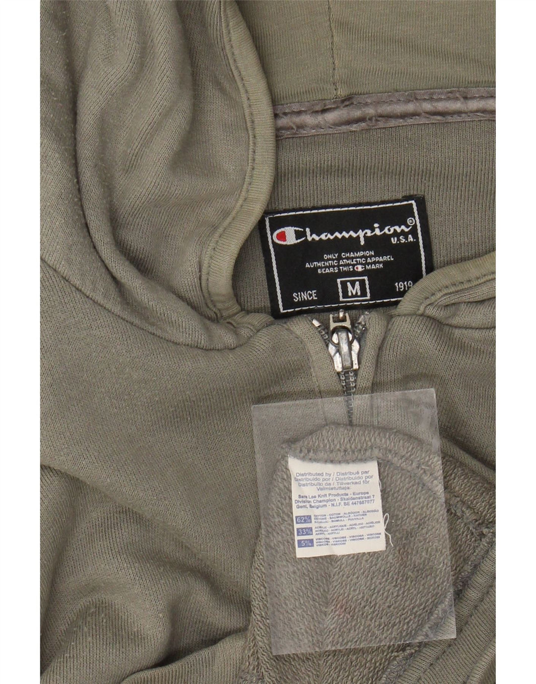 CHAMPION Dame-hættetrøje med lynlås UK 14 Medium Khaki Bomuld