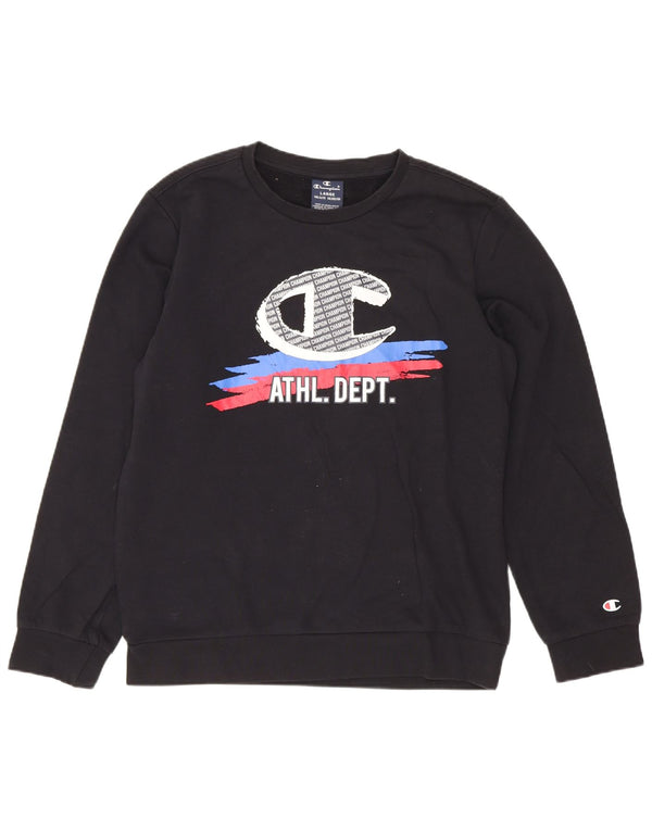 Champion Drenge Grafisk Sweatshirt Jumper 11-12 år Large Black Sports