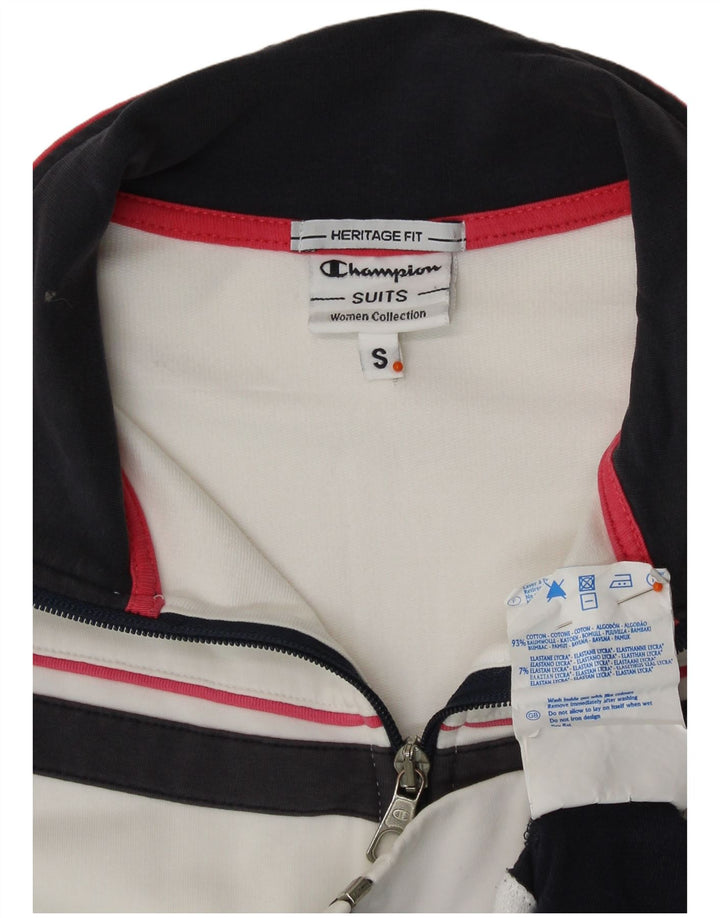 Champion Womens Heritage Fit Træningsdragt Topjakke UK 10 Lille hvid bomuld