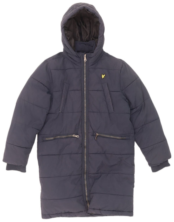 Lyle & Scott drenge hættepolstret frakke 10-11 år marineblå bomuld