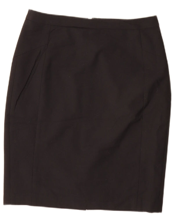 Reiss Womens Pencil Skirt UK 10 Small W28 Black Wool