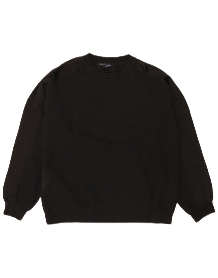 Marks & Spencer Dame Sweatshirt Jumper UK 12 Medium Sort Bomuld
