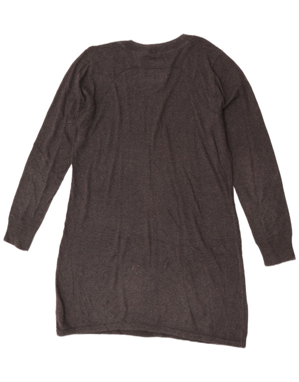 Fat Face Dame Langærmet Jumper Kjole UK 16 Stor Grå Bomuld