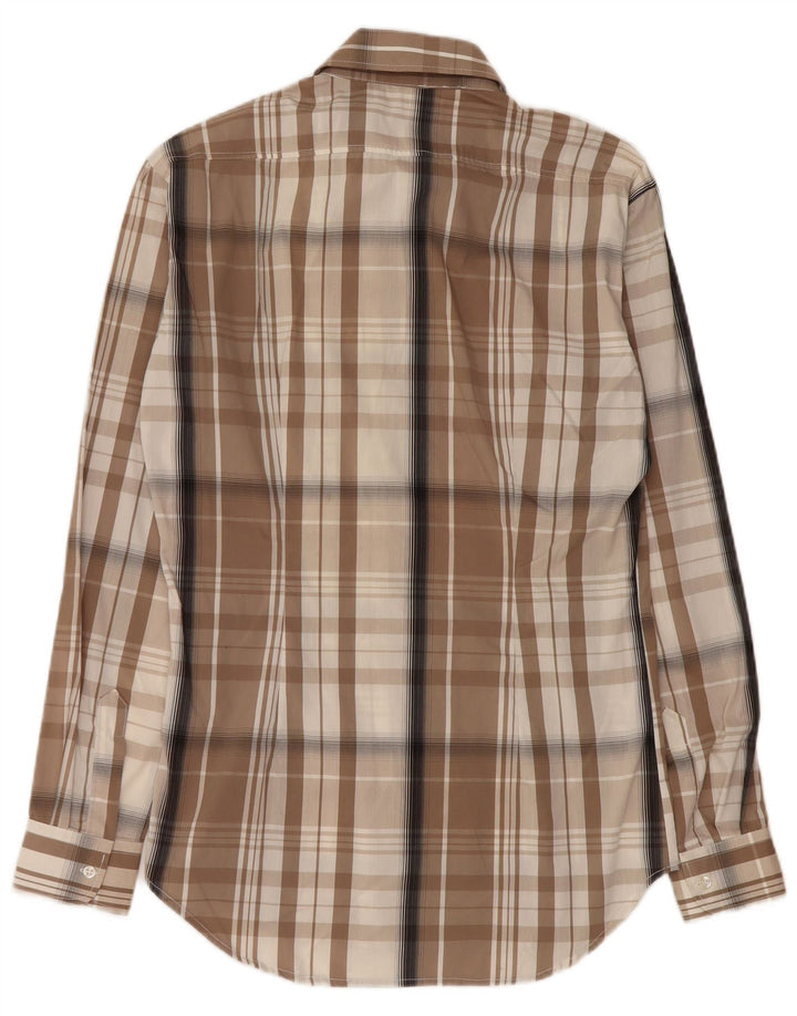 NARACAMICIE Herreskjorte lille brun ternet bomuld