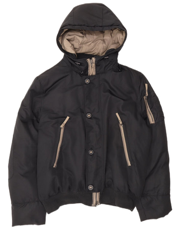 Benetton Herre hættepolstret jakke IT 54 2XL Sort Polyester