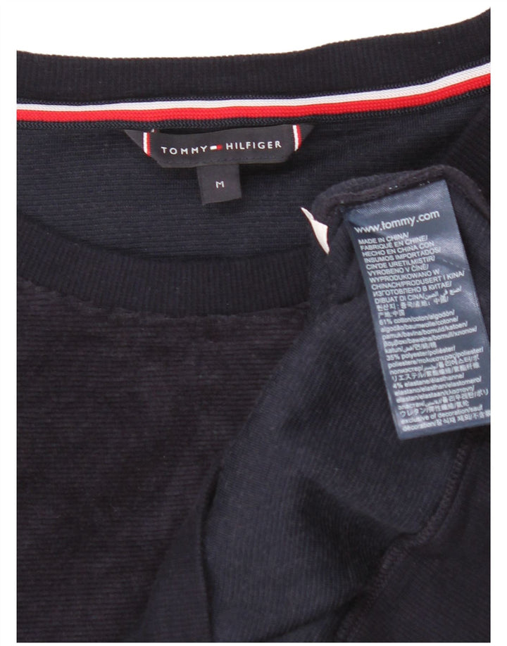 Tommy Hilfiger Herre Graphic Velour Sweatshirt Jumper Medium Navy Blue
