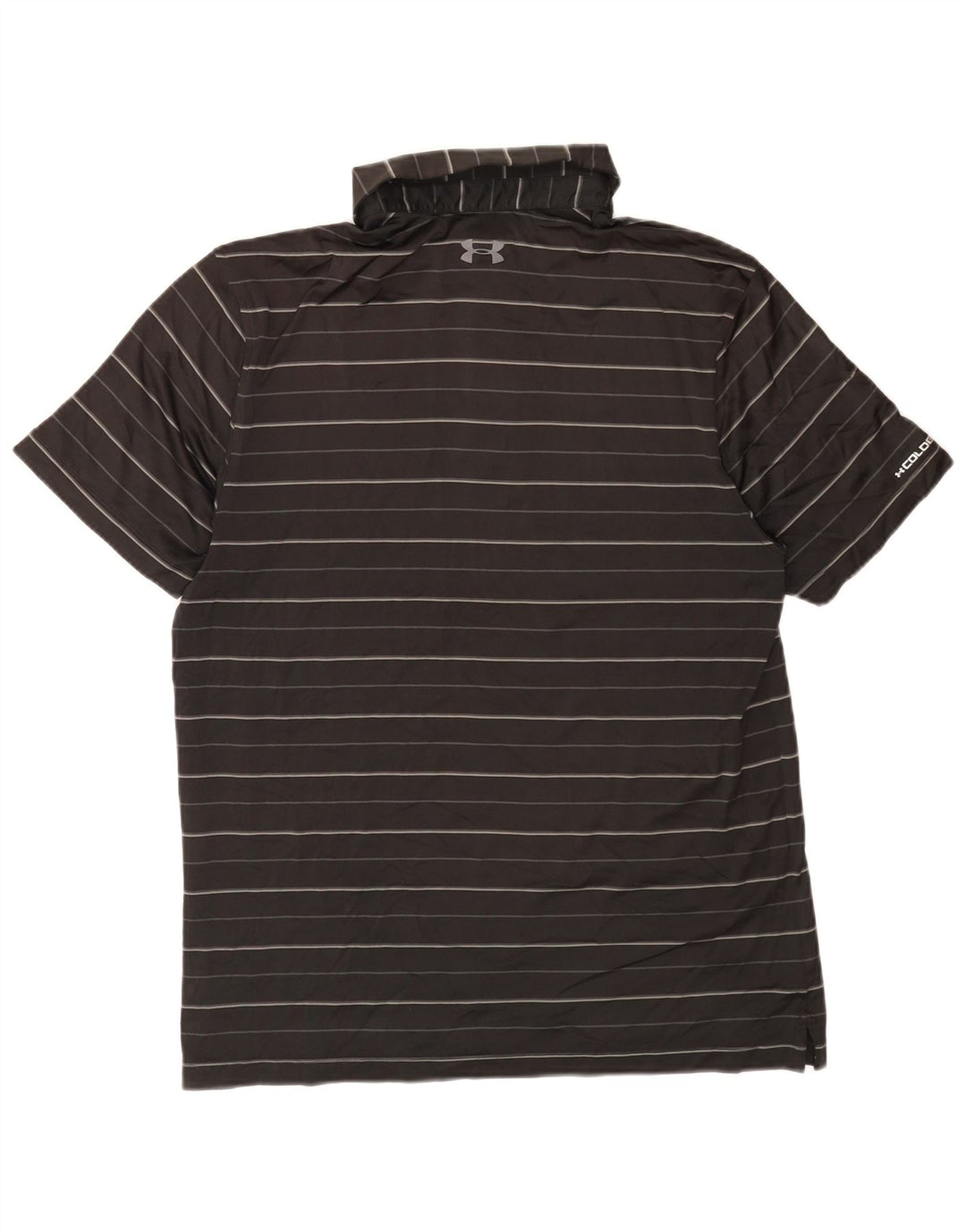 Under Armour Herre Heat Gear Polo Shirt Medium Sort Stribet