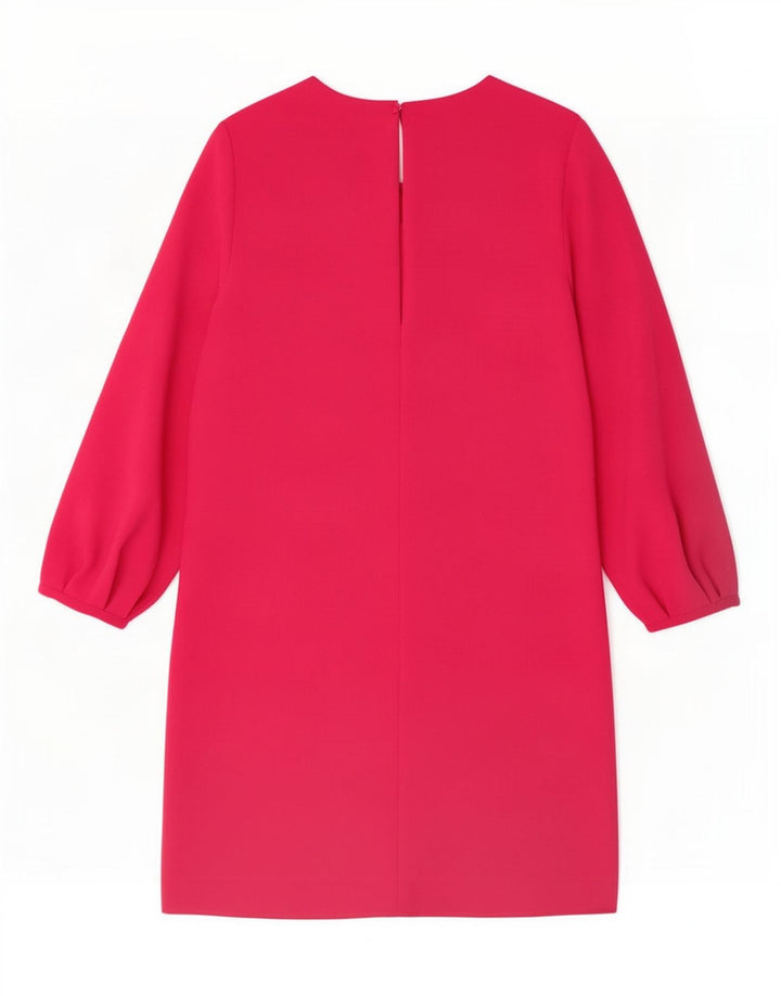Zara Dame 3/4-ærmet A-line kjole UK 12 Medium Pink Polyester
