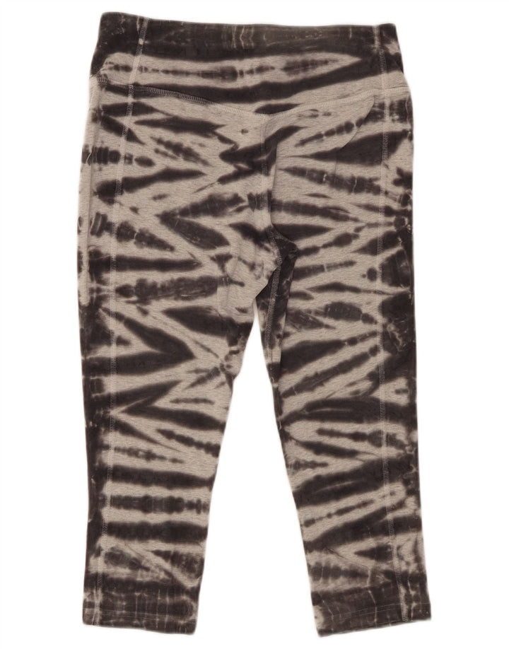 Nike Dame Capri Leggings UK 14 Medium Grey Tie Dye Bomuld