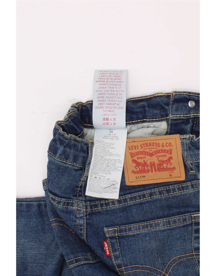 Levi's Boys 511 Slim Jeans 7-8 år W22 L23 Blå Bomuld