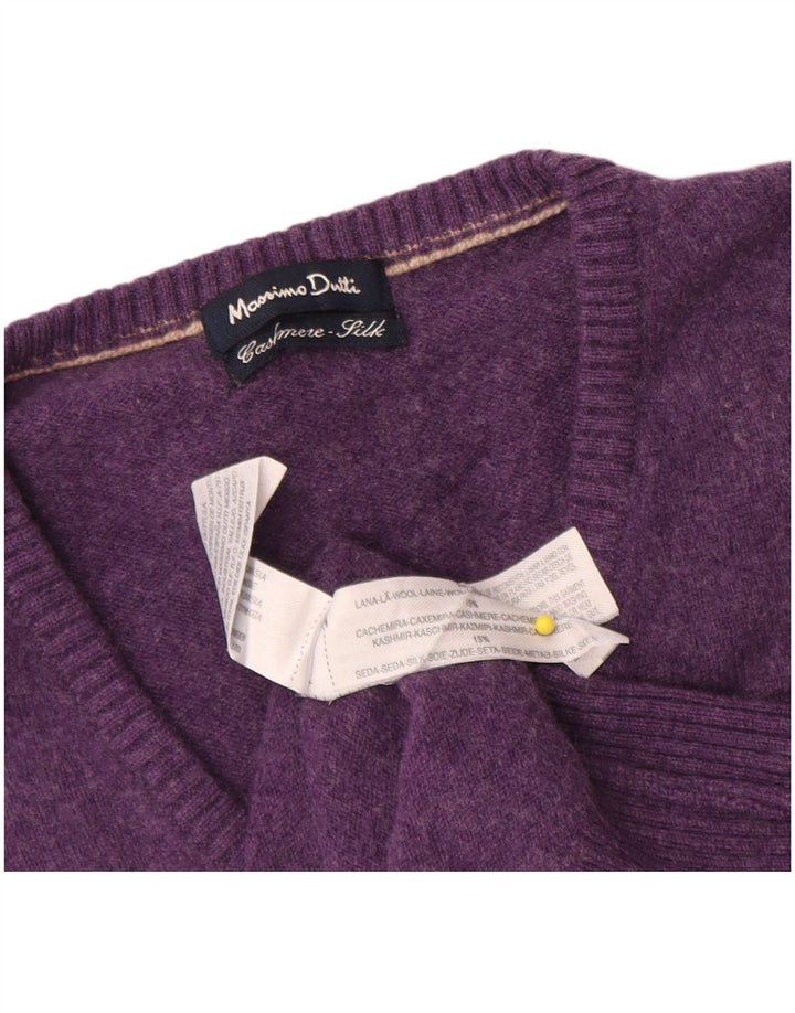 Massimo Dutti Herre V-hals sweater XL Lilla Uld