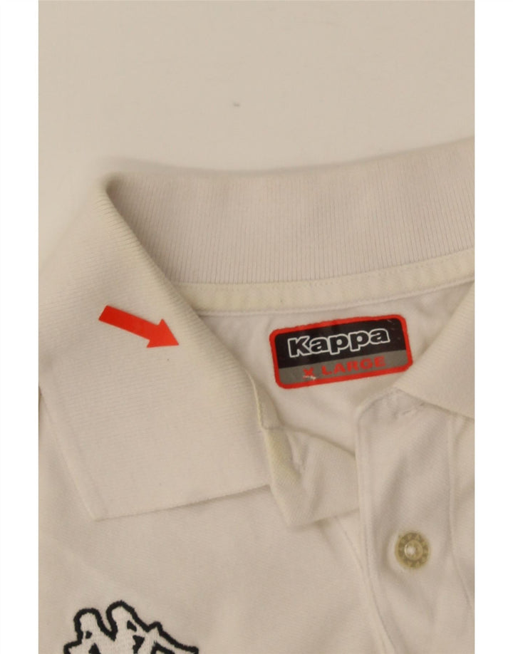 Kappa herre poloshirt XL hvid bomuld