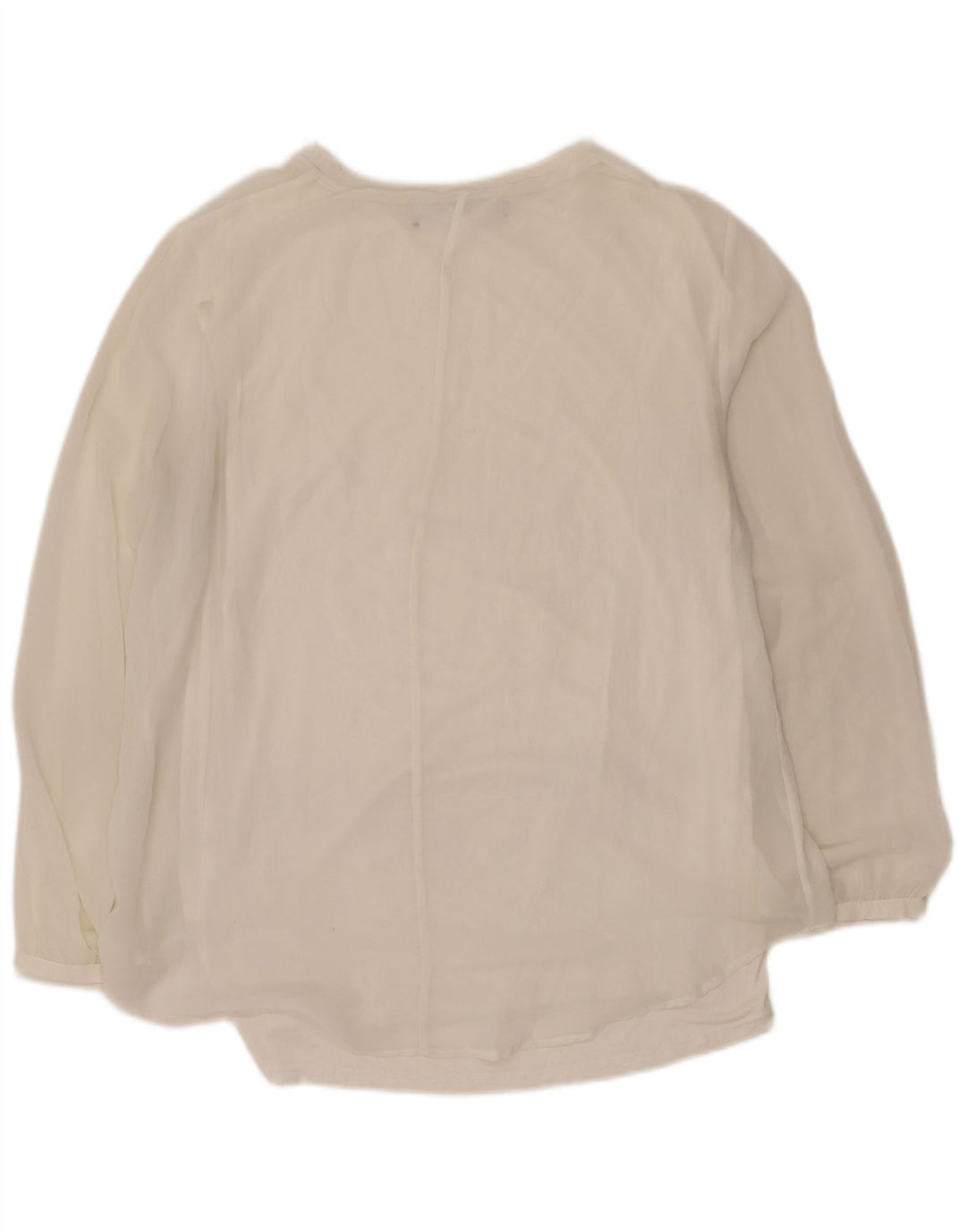 Zara Dame Gennemsigtig Langærmet Bluse Top UK 16 Large White