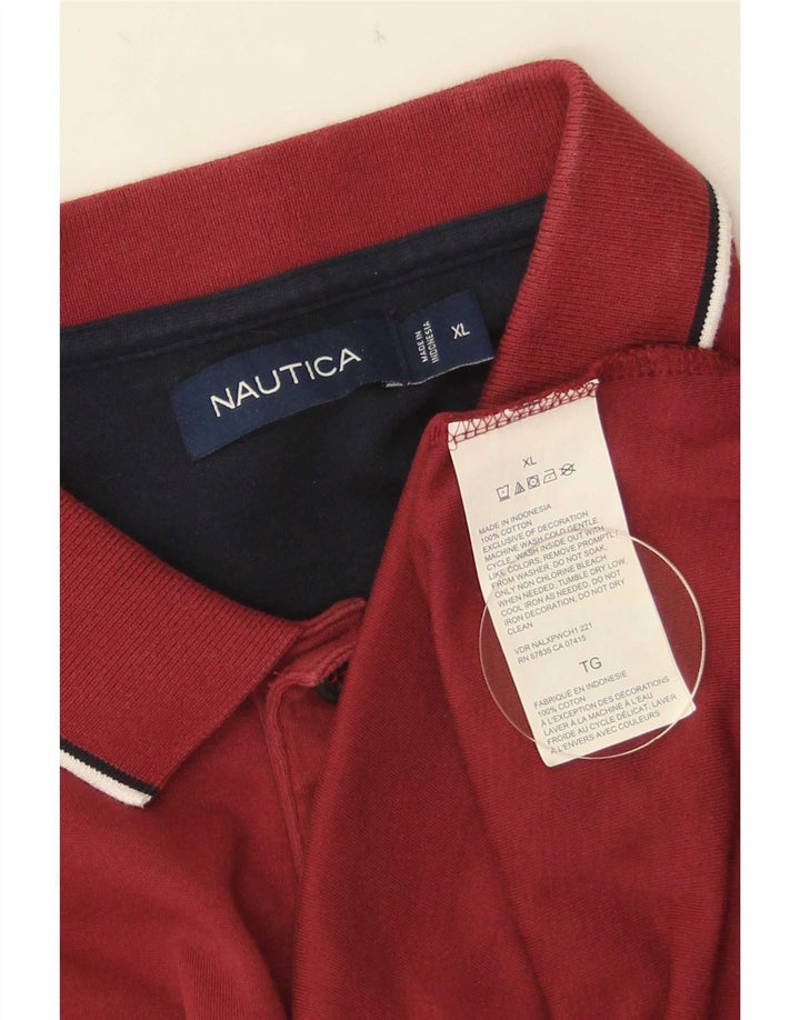 Nautica herre poloshirt XL rød bomuld