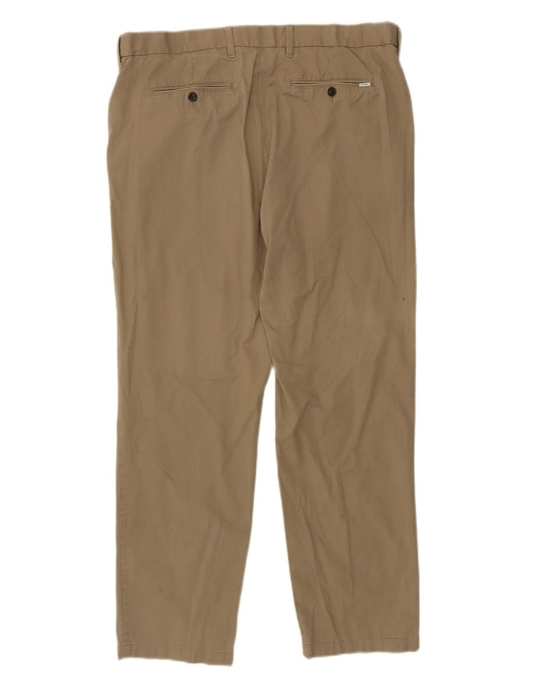 Marks & Spencer Herre Lige Regular Chino Bukser W40 L33 Beige Bomuld