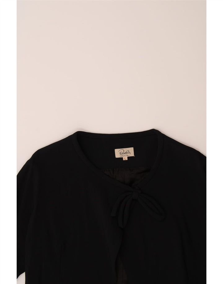 PAMELA Womens Bolero Jacket UK 14 Large Black Viscose Vintage Pamela and Second-Hand Pamela from Messina Hembry 