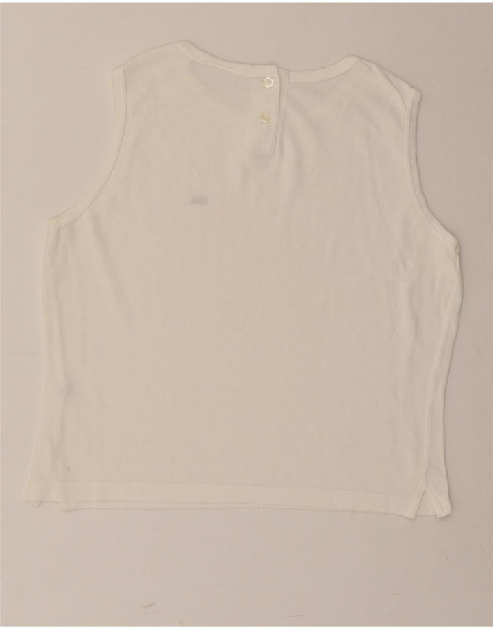 LACOSTE Damevest Top Str. 44 Large Hvid Bomuld