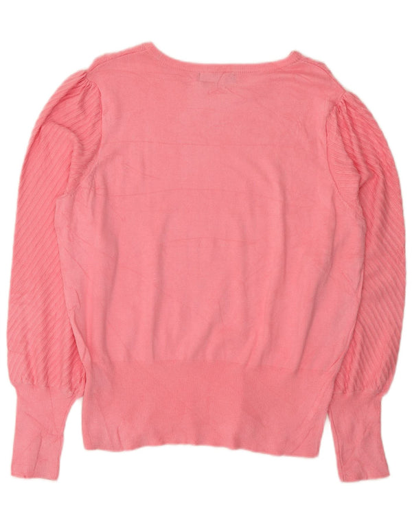 Marks & Spencer Womens Boat Neck Jumper Sweater UK 16 Large Pink Viscose