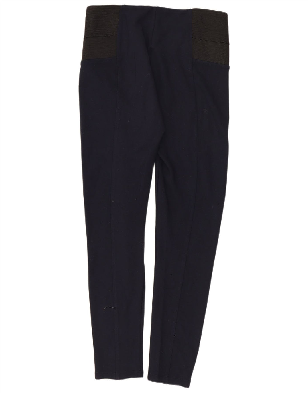 Zara Womens Leggings UK 14 Large Navy Blue Colourblock Viscose