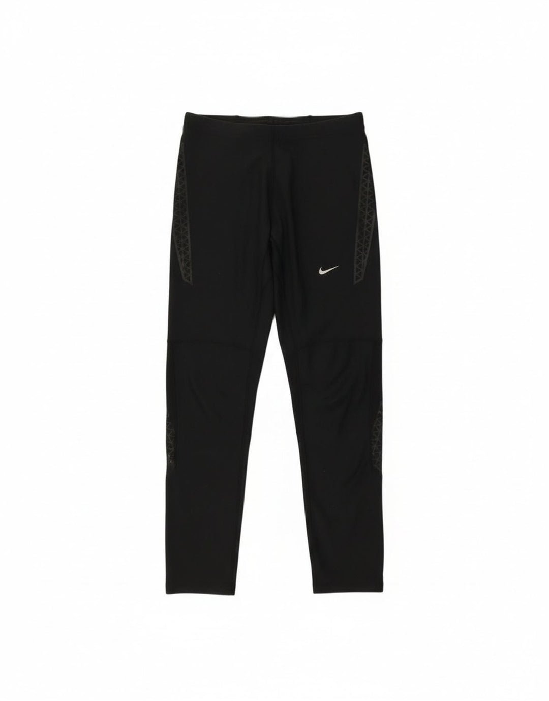 Nike Dame Dri Fit Leggings UK 12 Medium Sort Polyester
