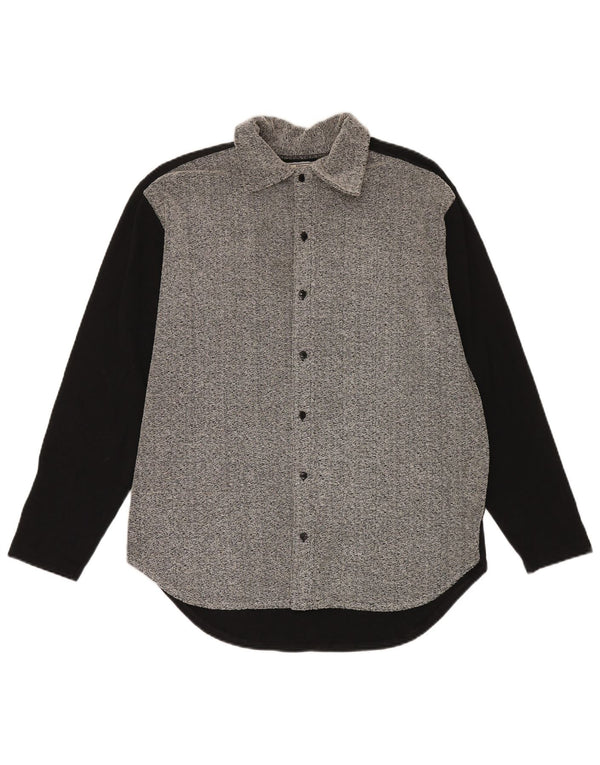 Vintage herreskjorte mellemgrå Colourblock Akryl