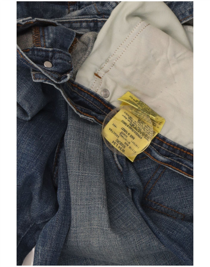 WRANGLER Mens Roxboro Straight Jeans W34 L34 Blue Cotton