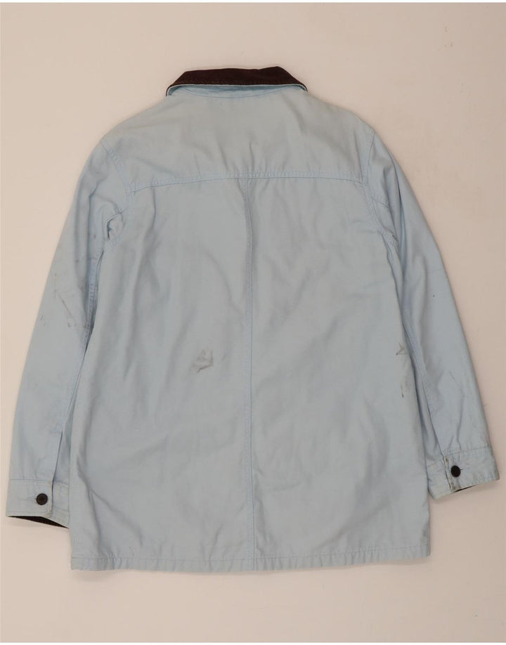 LANDS END Womens Overcoat UK 10/12 Medium Blue Cotton Vintage Lands End and Second-Hand Lands End from Messina Hembry 