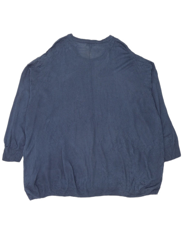 Marks & Spencer Dame Oversized Boat Neck Jumper Sweater UK 20 2XL Blå