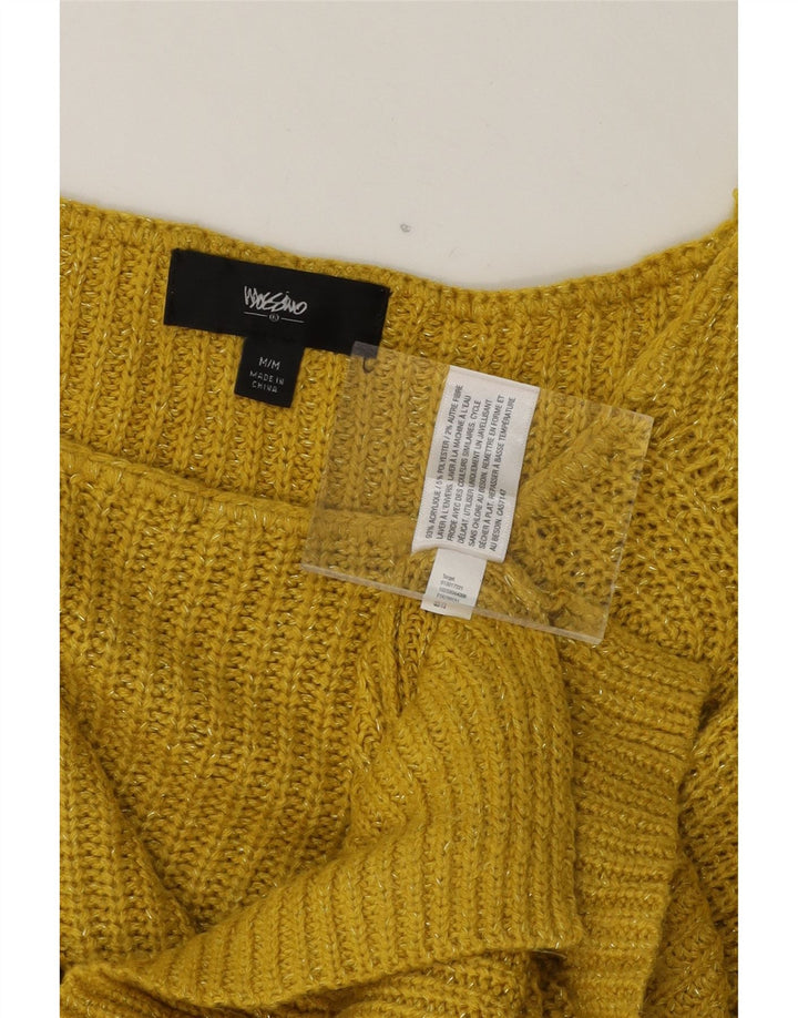MOSSIMO Womens Boat Neck Jumper Sweater UK 14 Medium Yellow Acrylic Vintage Mossimo and Second-Hand Mossimo from Messina Hembry 