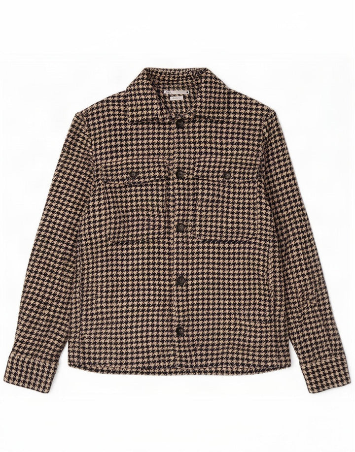 Zara Herre Regular Fit Overshirt Skjorte Lille Brun Houndstooth