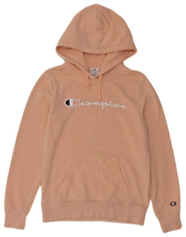 Champion Dame Grafisk Hoodie Jumper UK 6 XS Pink Bomuld