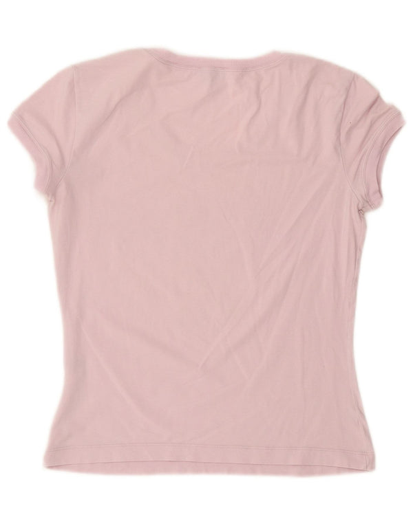 Armani Jeans Dame Grafisk T-Shirt Top IT 42 Medium Pink Bomuld