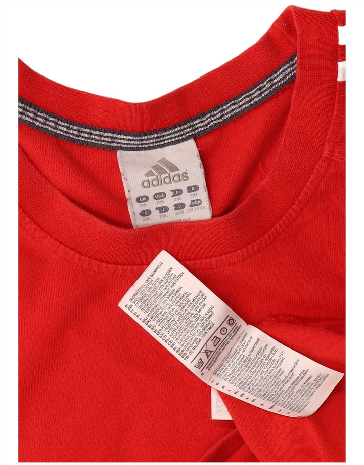 Adidas Herre T-Shirt Top 2XL Rød Bomuld