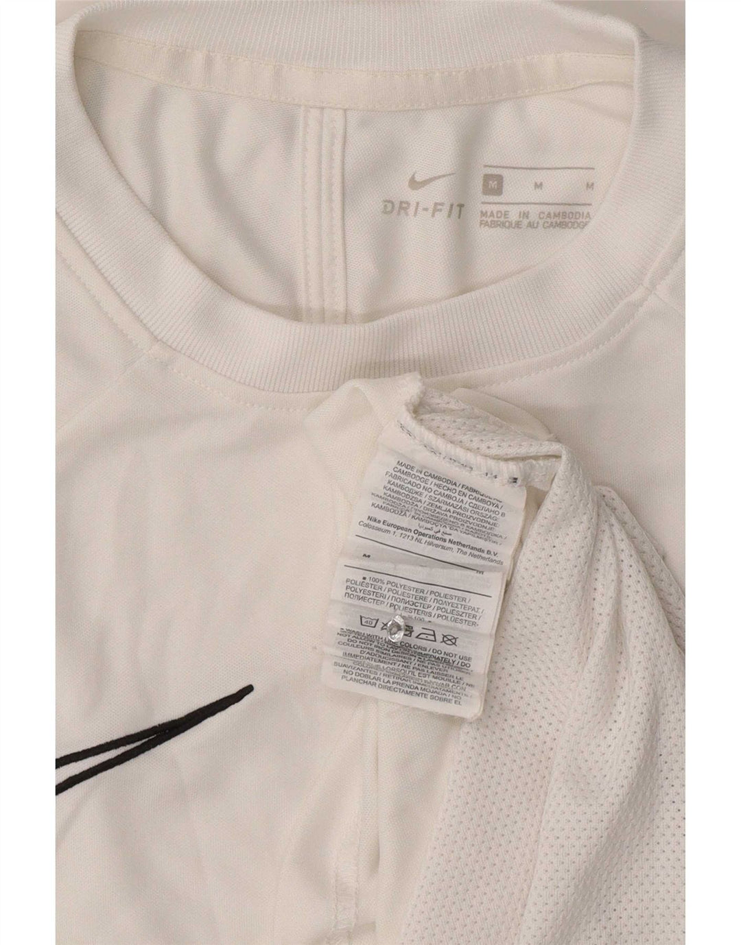 Nike Herre T-shirt Top Medium White Polyester Sports