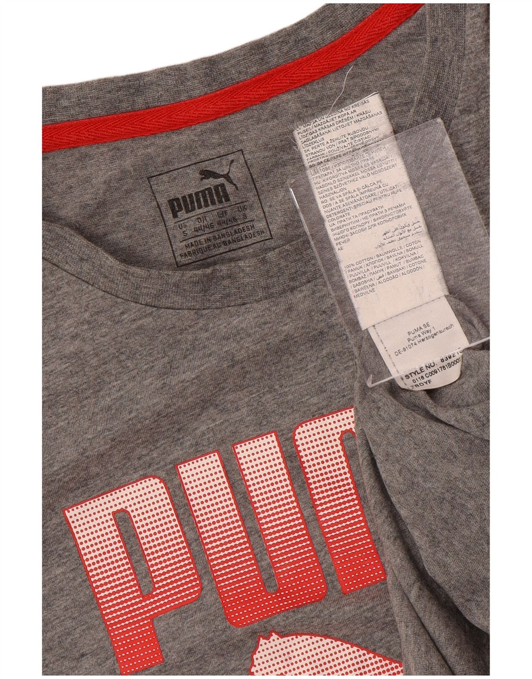 PUMA Grafisk T-shirt til mænd, lille grå bomuld