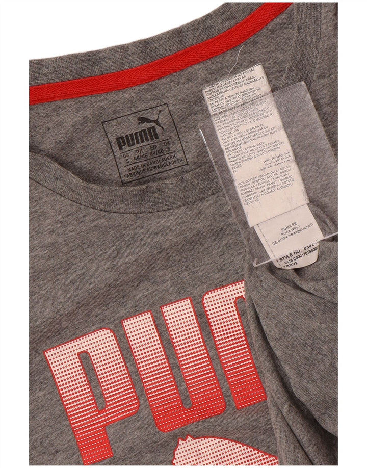 PUMA Grafisk T-shirt til mænd, lille grå bomuld