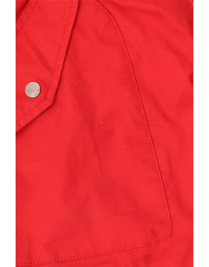 Joules Dame Hætte Oversized Regnjakke UK 18 XL Rød Bomuld