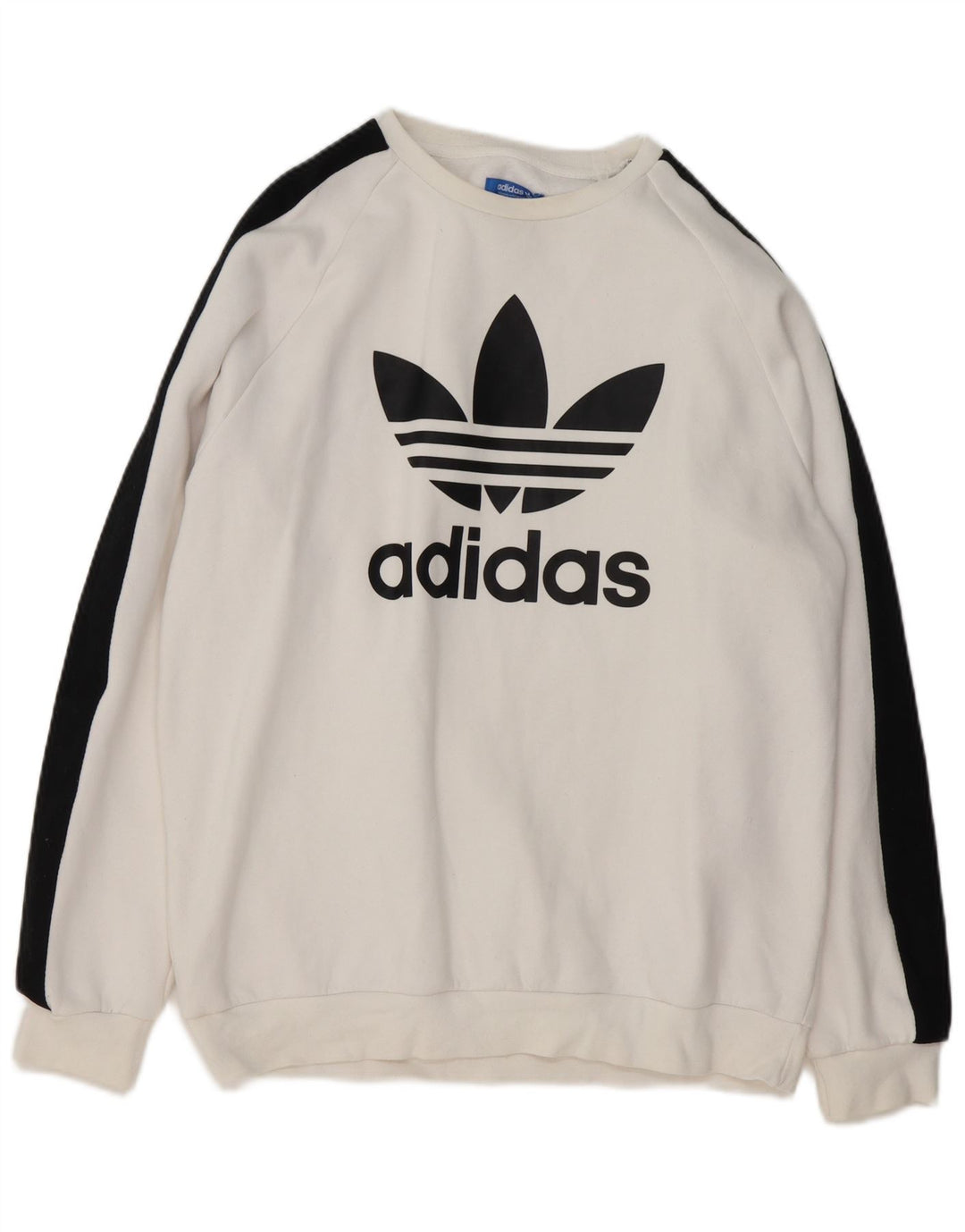 Adidas grafisk sweatshirt til mænd, stor hvid colourblock bomuld
