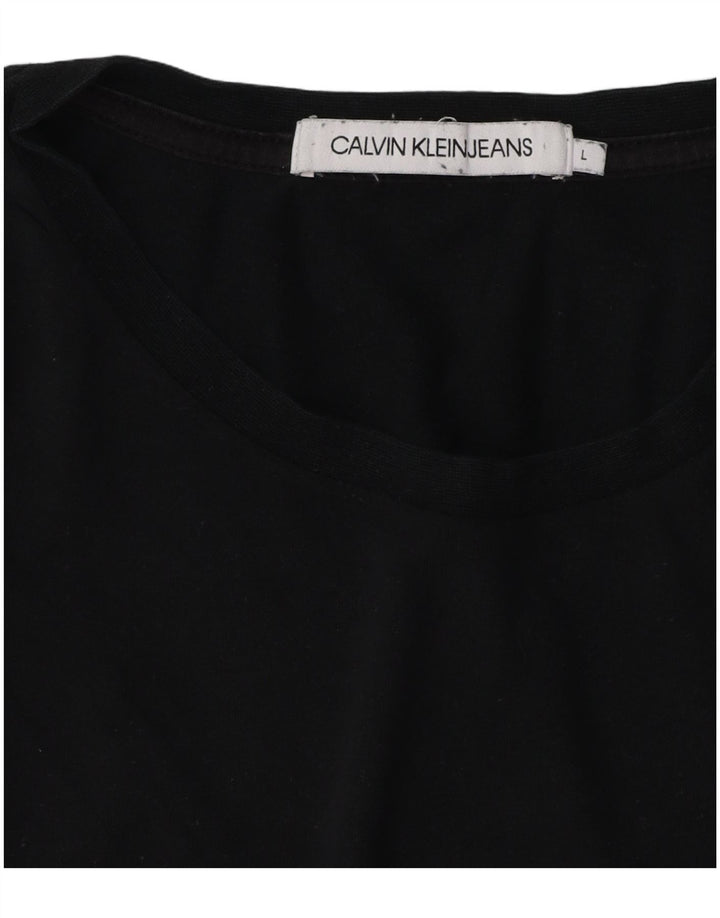 CALVIN KLEIN JEANS Mens Graphic T-Shirt Top Large Black