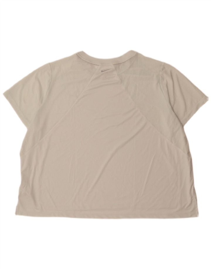Nike Herre Dri Fit T-Shirt Top 3XL Off White Polyester