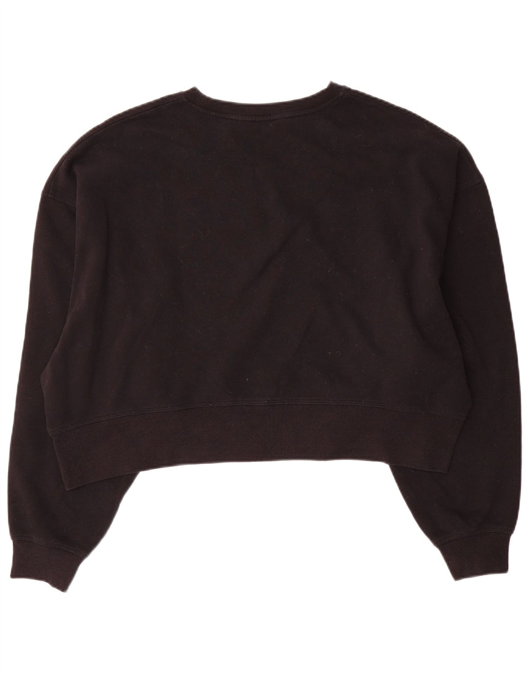 Dkny Womens Crop Oversized Sweatshirt Jumper UK 10 Small Black Bomuld