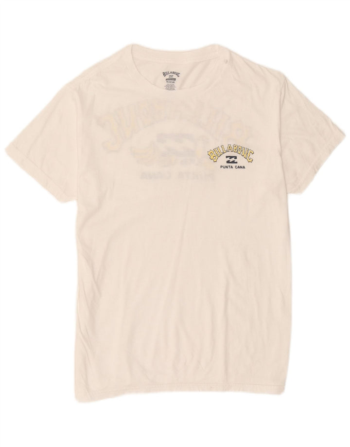 Billabong Herre Grafisk T-Shirt Top Medium Hvid Bomuld